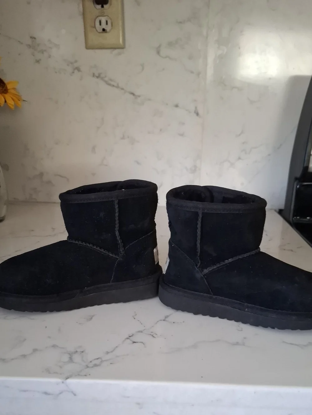 UGG Kids Classic Mini Black Suede Boot